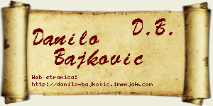 Danilo Bajković vizit kartica